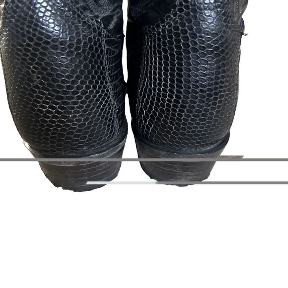 Vintage Tony Lama Size 10D Black Teju Lizard wingtips western cowboy boots main image 14